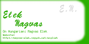 elek magvas business card